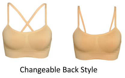 AKAMC Women's Adjustable Strappy Criss Cross Sports Bras Medium Support Workout Yoga Bra 3 Pack,HBB,Large