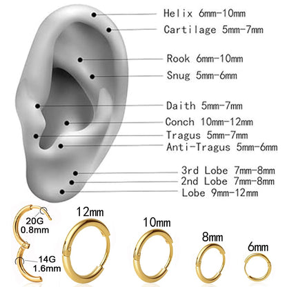4 Pairs Small Gold Hoop Earrings Set for Women, 14k Gold Plated Cartilage Hoop Earring Hypoallergenic Small Hoop Earrings for 2nd 3rd Hole Huggie Hoop Earrings for Women Men Gifts (Gold-1.6mm)