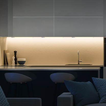 B.K.Licht - LED Strip with On/Off Switch, Warm White Light Colour, Includes Plug Cable, Under-Unit Light, Kitchen, LED Light Strip, Kitchen, Cabinet Lighting, Kitchen Lamp, 57.5 x 4.9 x 1.3 cm, Titanium-Coloured