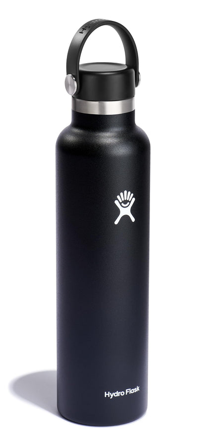 Hydro Flask Water Bottle - Insulated Stainless Steel - Non Spill, Leakproof in 24 Oz Black