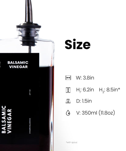 APT 1101 Olive Oil Dispenser for Kitchen, Cooking Oil Dispenser, Oil and Vinegar Dispenser Set, Olive Oil Bottle, Soy sauce dispenser, coffee syrup bottles - 2 pcs, Black