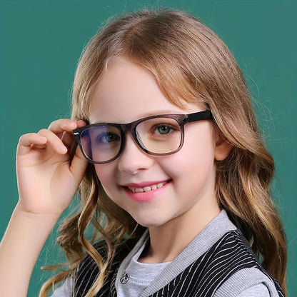 Boolavard Kids Nerd Glasses Clear Lens Geek Fake Eyeglasses for Girls Boys Eyewear Age 4-12 (Black)