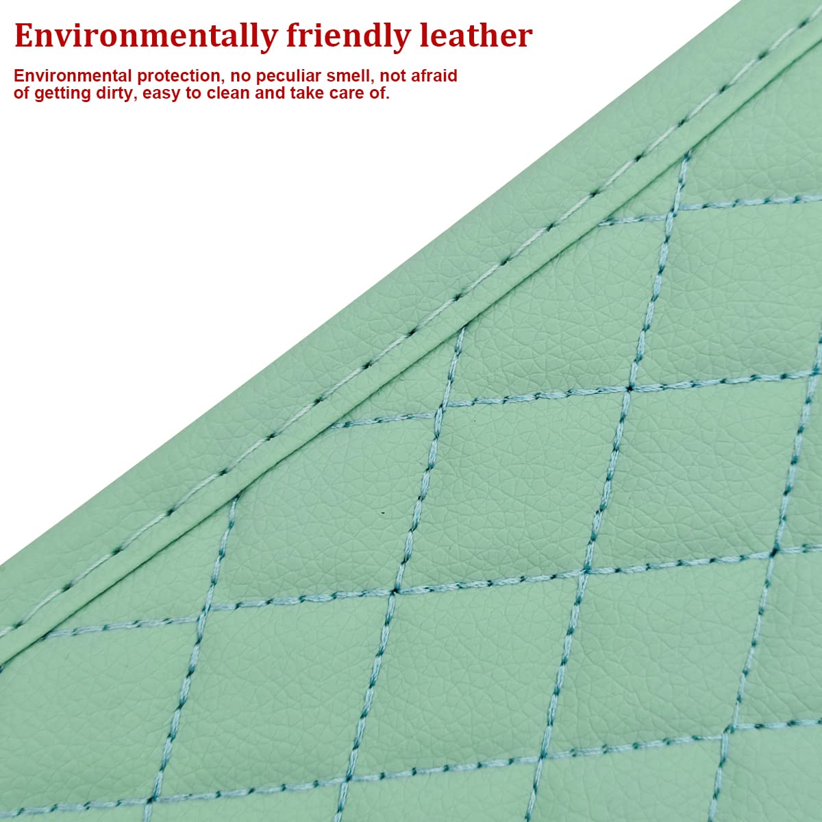 8sanlione Auto Center Console Pad, PU Leather Car Center Console Box Cushion, Non Slip Soft Armrest Seat Box Cover, Waterproof Vehicle Armrest Protector, Car Accessories for SUV Truck (Light Green)