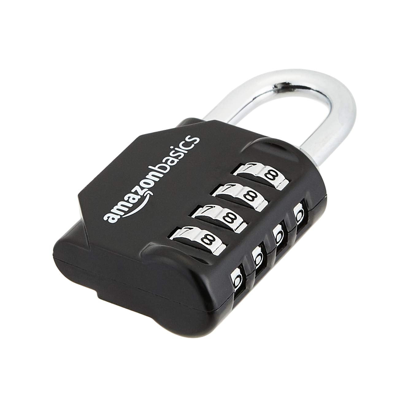 Amazon Basics 4-Digit Combination Lock for Gym and Sports, 2-Pack, Black