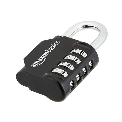 Amazon Basics 4-Digit Combination Lock for Gym and Sports, 2-Pack, Black