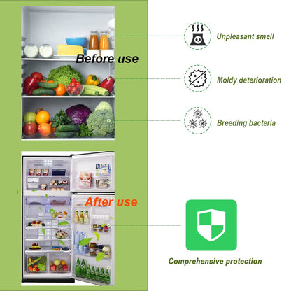 4Packs Fonday Refrigerator Deodorizer Odor Eliminator for Fridges Freezers Coolers Lunch Boxes Bamboo Charcoal More Effective Than Baking Soda