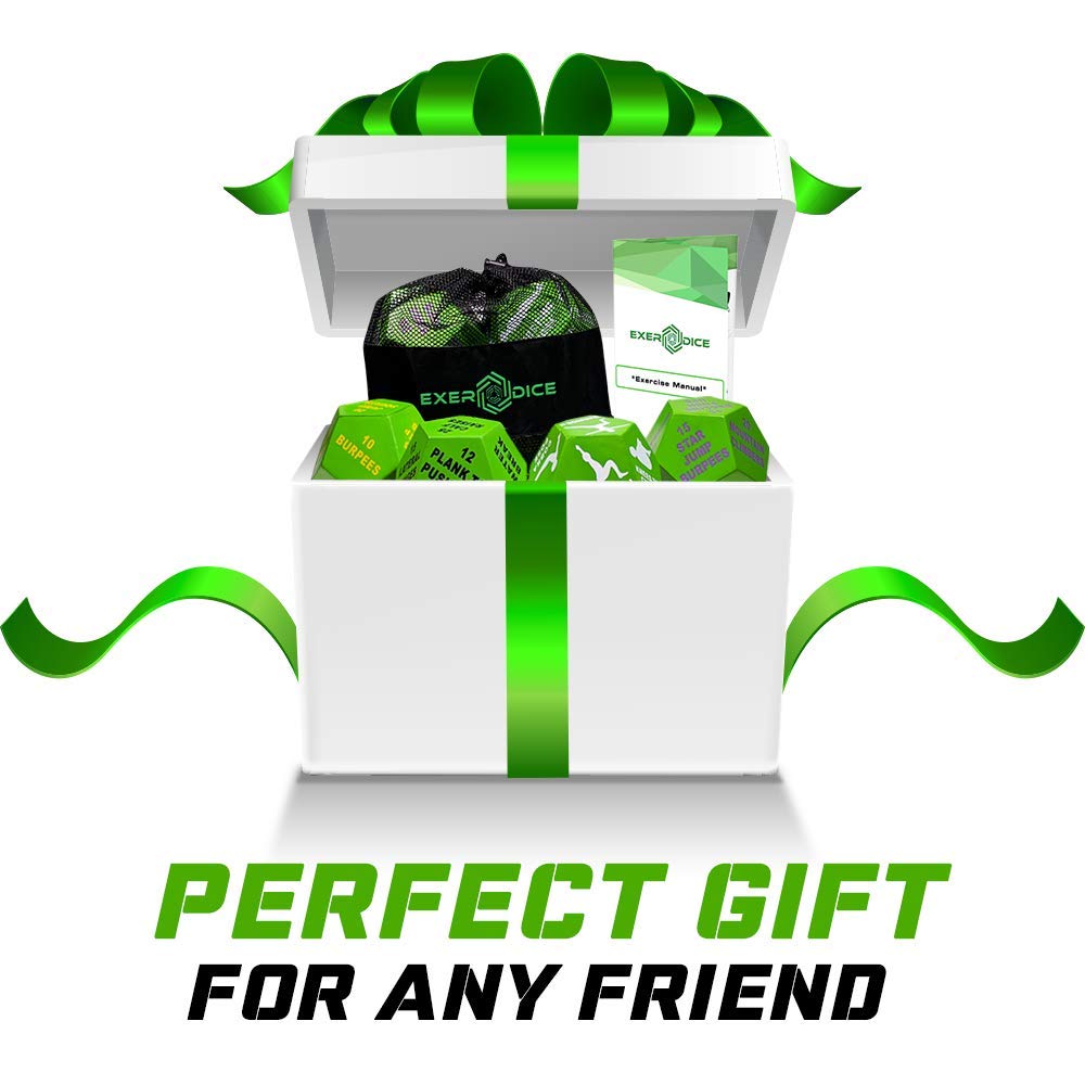 4-Pack Exercise Dice Bundle with Fitness Manual & Bag | Perfect for HIIT, Cardio, Yoga, Stretching, Strength Training, Sports, Crossfit, Plyometrics, Body Weight, Group Class, All Ages, WOD