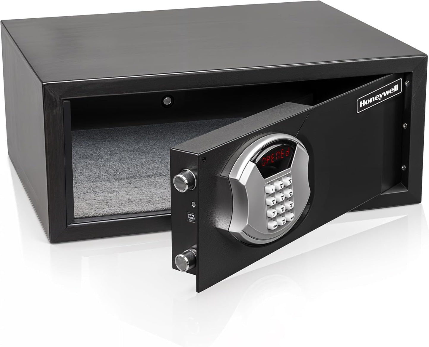 Honeywell Safes & Door Locks - Hotel Room Style Safe Box with Digital Lock - Fits 17" Laptop - LED Display Panel - Low Profile Steel Security Personal Safe for Money - 1.14 Cubic Feet - Black - 5105DS