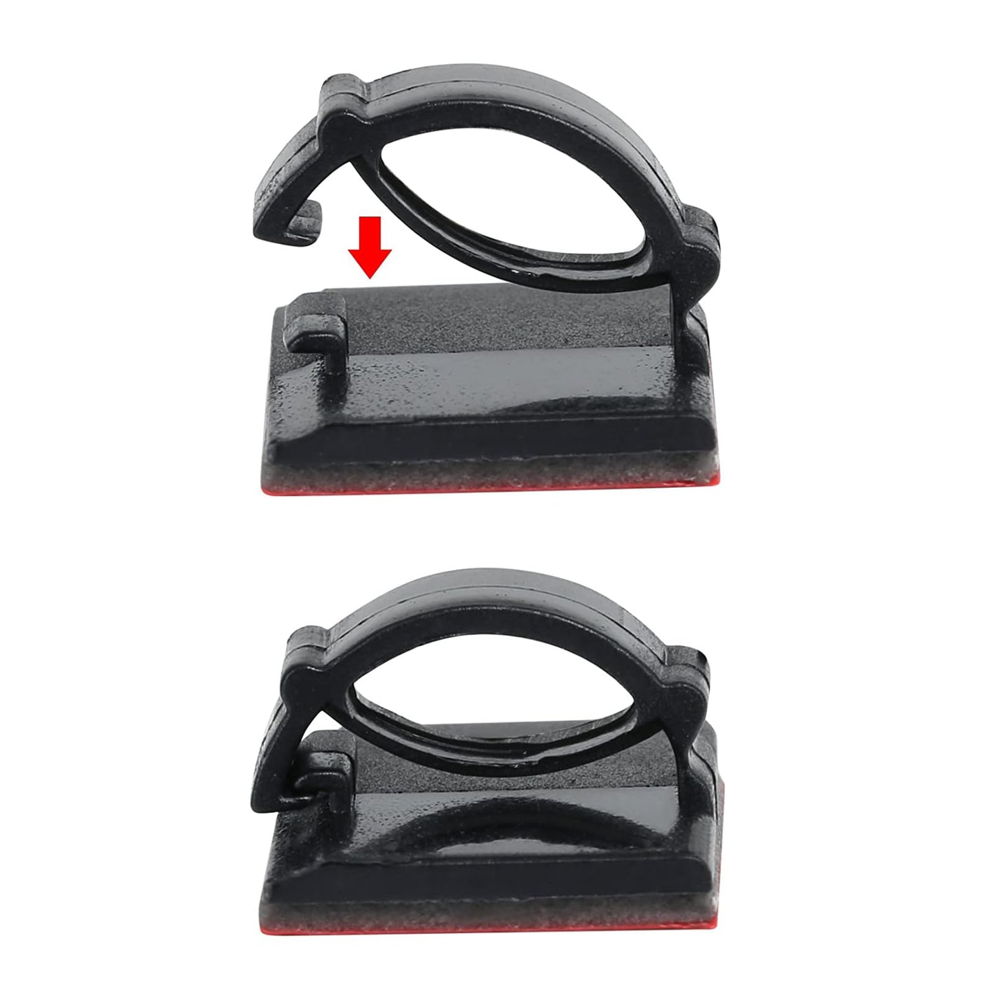 3M Cable Clips Self Adhesive Cord Organizer, Wire Holder Clamp Management Sticky for Desk Car Dash Cam Tables Wall, Black 30pcs