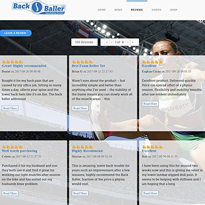 BackBaller Foam Roller (Ridged) - Muscle Roller for Deep Pain Relief. Ideal for Runner Cyclist Footballer Athlete