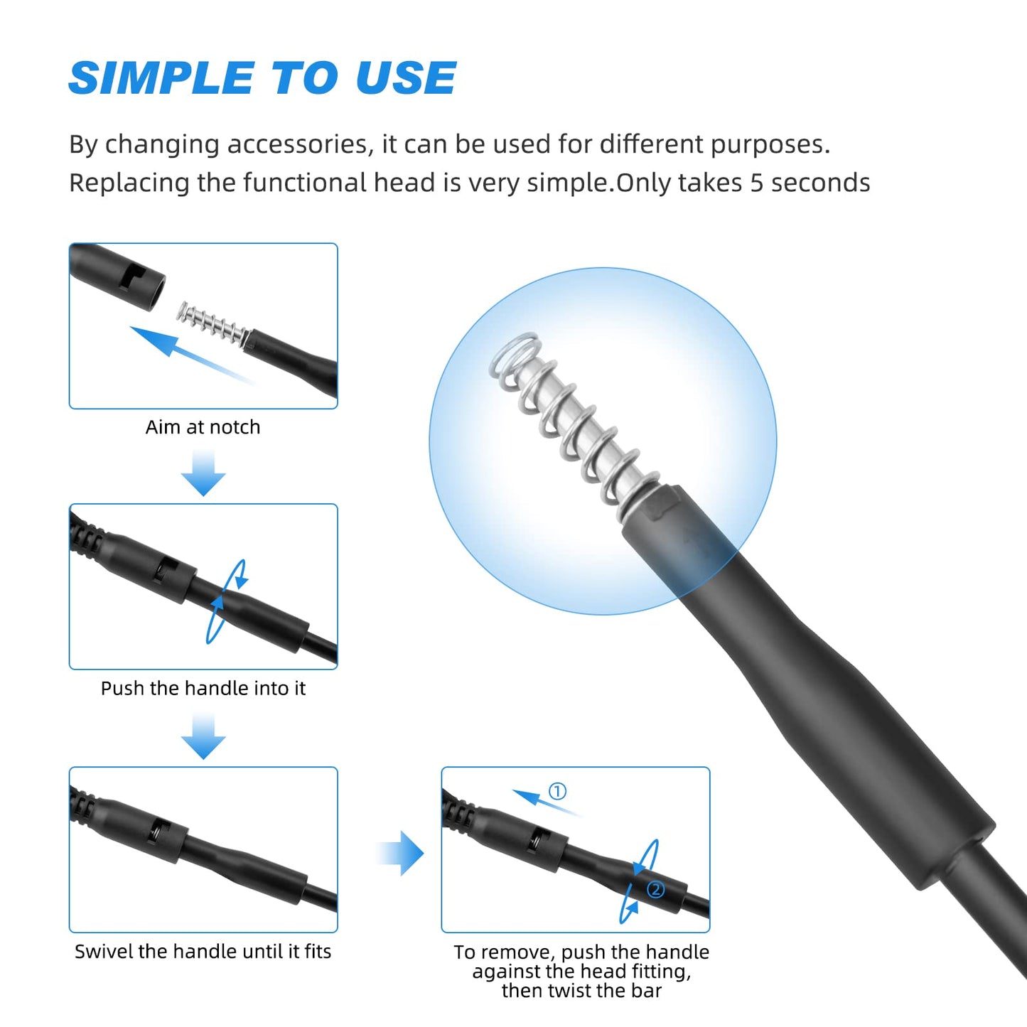 hygger Small Fish Tank Cleaner, Aquarium Cleaning Tools Kit with Handle, Seaweed Scraper, Fishing Net, Sponge Brush,Wall Brush (S)