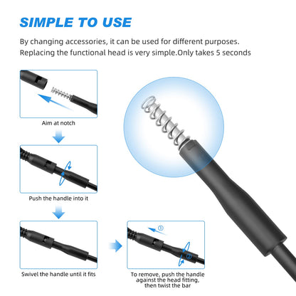 hygger Small Fish Tank Cleaner, Aquarium Cleaning Tools Kit with Handle, Seaweed Scraper, Fishing Net, Sponge Brush,Wall Brush (S)