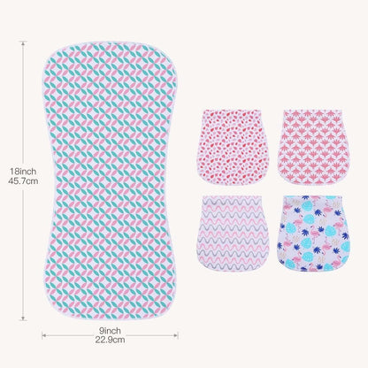 6 Pack Cotton Baby Burp Cloths Extra Absorbent Soft for Baby Boys and Girls (Pink02)