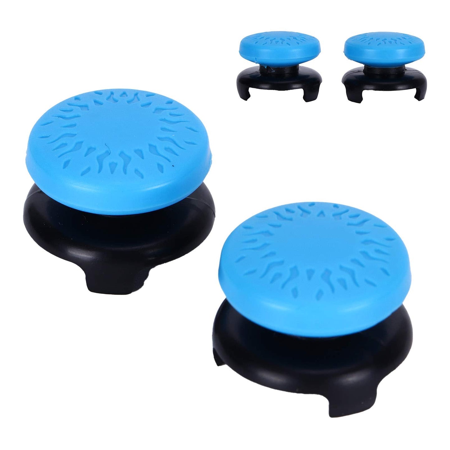 ASHATA 2Pcs Thumbstick Extender for PS5 3D Texture Thumb Grip Stick Joystick Thumbstick for 5 Controller (Blue)