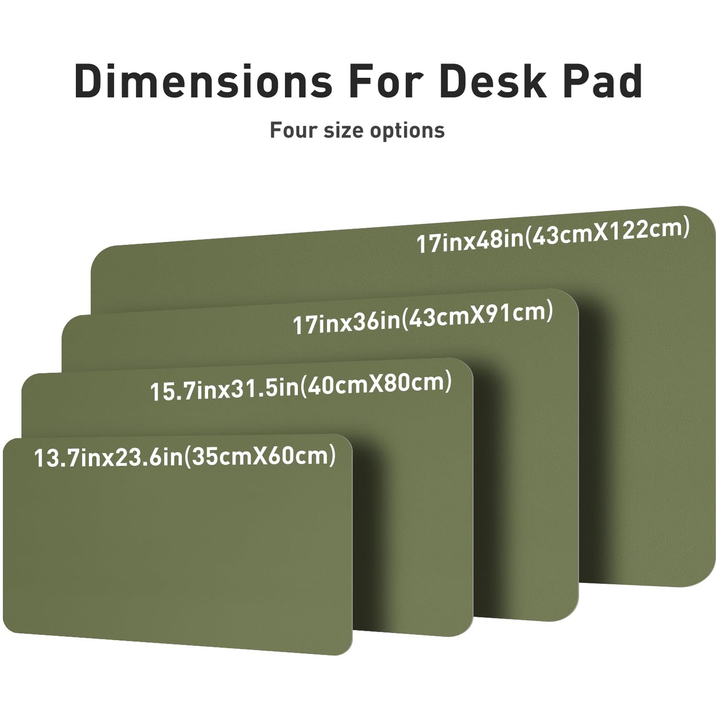 Aothia Leather Desk Pad Protector, Mouse Pad, Office Desk Mat, Non-Slip PU Leather Desk Blotter, Laptop Desk Pad, Waterproof Desk Writing Pad for Office and Home (23.6" x 13.7", Olive Green)