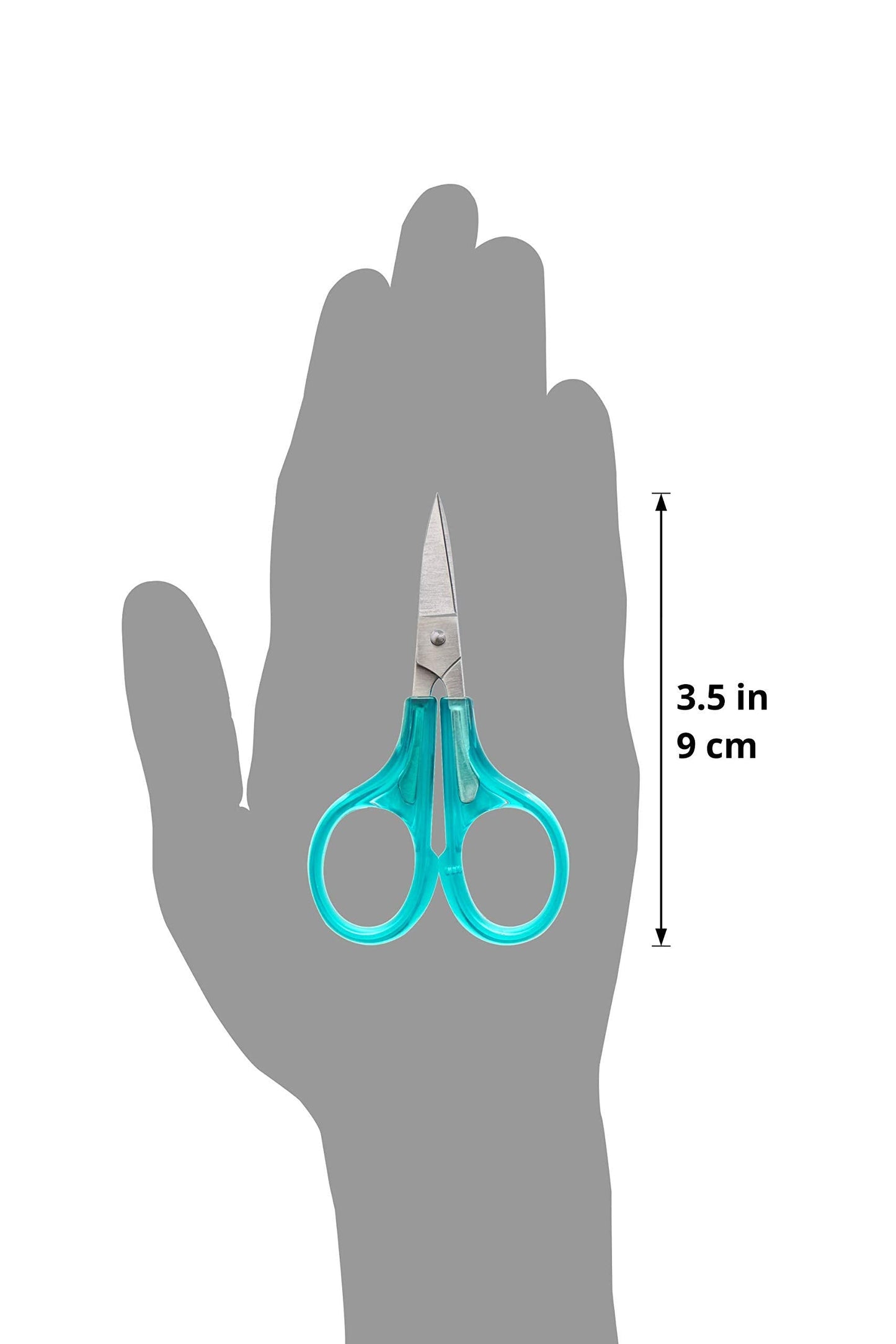 Beaditive Detail Craft Scissors Set (2 Pc.) Curved and Straight, Sharp, Compact | Sewing, Embroidery, Paper Cutting, Crafting | Stainless Steel | Protective Cover (Green)