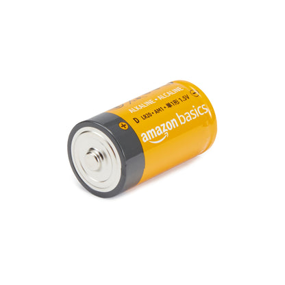 Amazon Basics 24-Pack D Cell Alkaline All-Purpose Batteries, 1.5 Volt, 5-Year Shelf Life