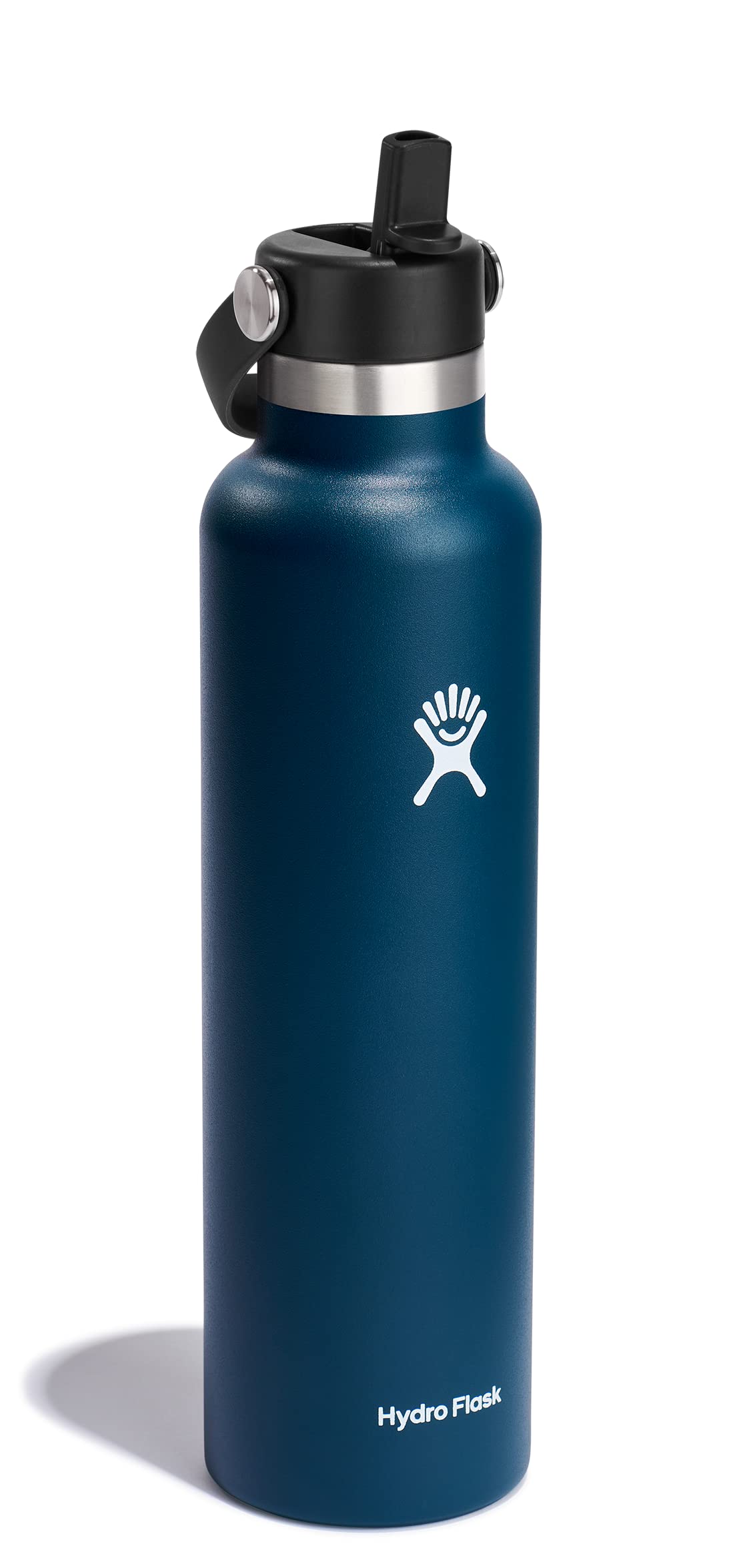 Hydro Flask Water Bottle - Insulated Stainless Steel - Straw Lid, Non Spill, Leakproof 24 Oz Indigo Blue