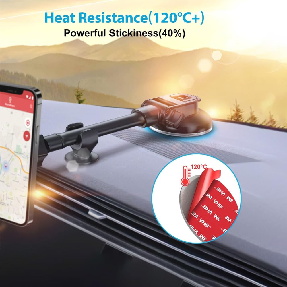 2-Pack 70mm/2.76" Adhesive Sticky Pads for Phone Holders Car Mounts, Heat-Resistant Super Strong Double-Sided Very High Bond Mounting Tape Sticker for Car Dashboard & Windshield