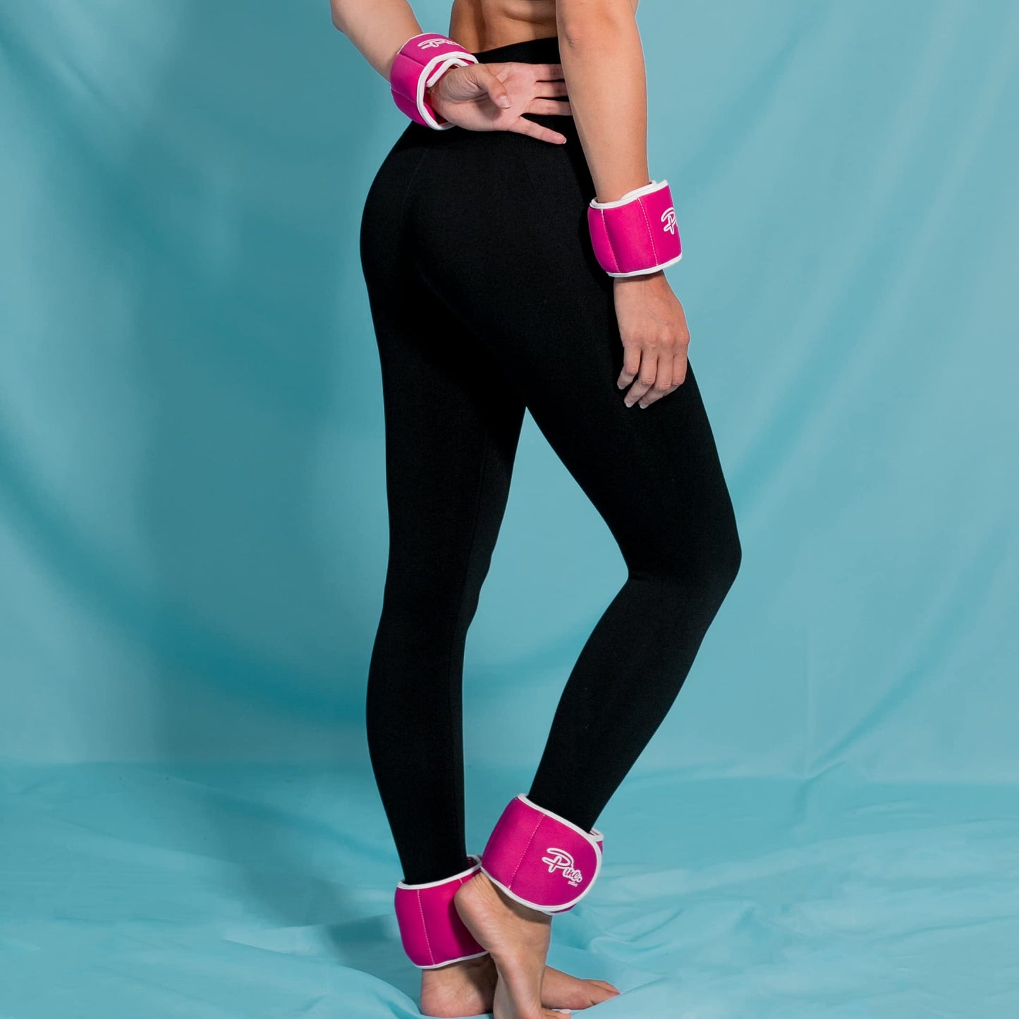 Ankle Weights Set (2 x 0.5lb Cuffs) - 1lbs in Total - for Women, Men and Kids – Used for Workouts at Home, Pilates, Yoga, Boxing, Dancing and Resistance Training, Pink