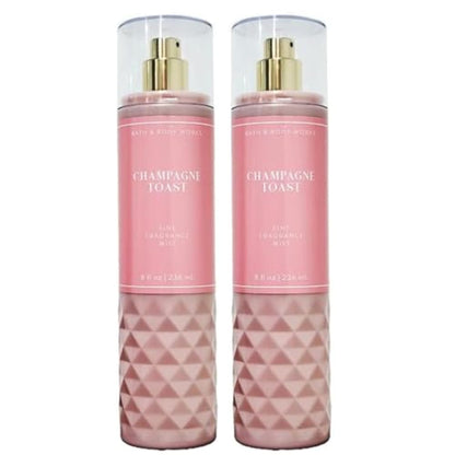 Bath and Body Works CHAMPAGNE TOAST Fine Fragrance Mist - NEW LOOKS 2022 - PACK OF 2 (FULL SIZE MIST 8FL OZ / 236 ML)