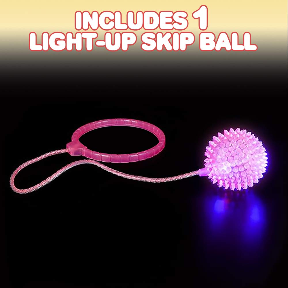 ArtCreativity Light Up Skip Ball Ankle Toy with Bright LEDs - Ankle Skip Ball for Kids and Adult Jumping Game for Indoor and Outdoor Fun, Birthday Party Favor