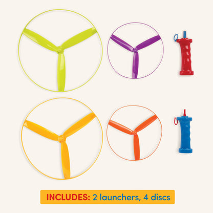 Battat – Flying Disc Toy – 2 Launchers & 4 Discs – Helicopter Playset – Outdoor Toys For Summer – 3+ Years– Skyrocopter