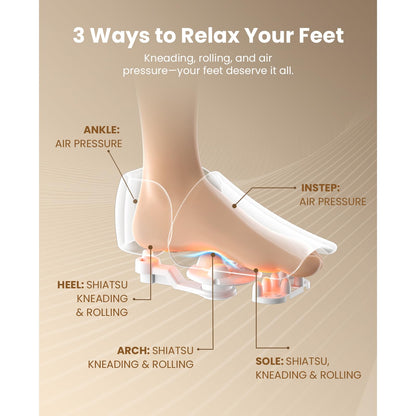 BOB AND BRAD Foot Massager with Heat,FSA HSA Eligible,Shiatsu Deep Kneading Electric Feet Massager Machine for Plantar Fasciitis, Men Size 12