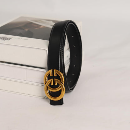 Aurolran Women's Fashion Classic Metal Buckle Leather Belt with Jeans Dress