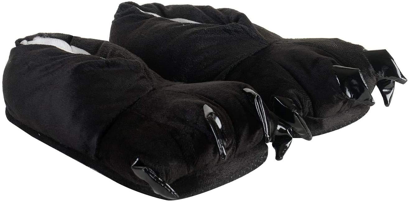 Honeystore Unisex Soft Plush Home Slippers Animal Costume Paw Claw Shoes Black M