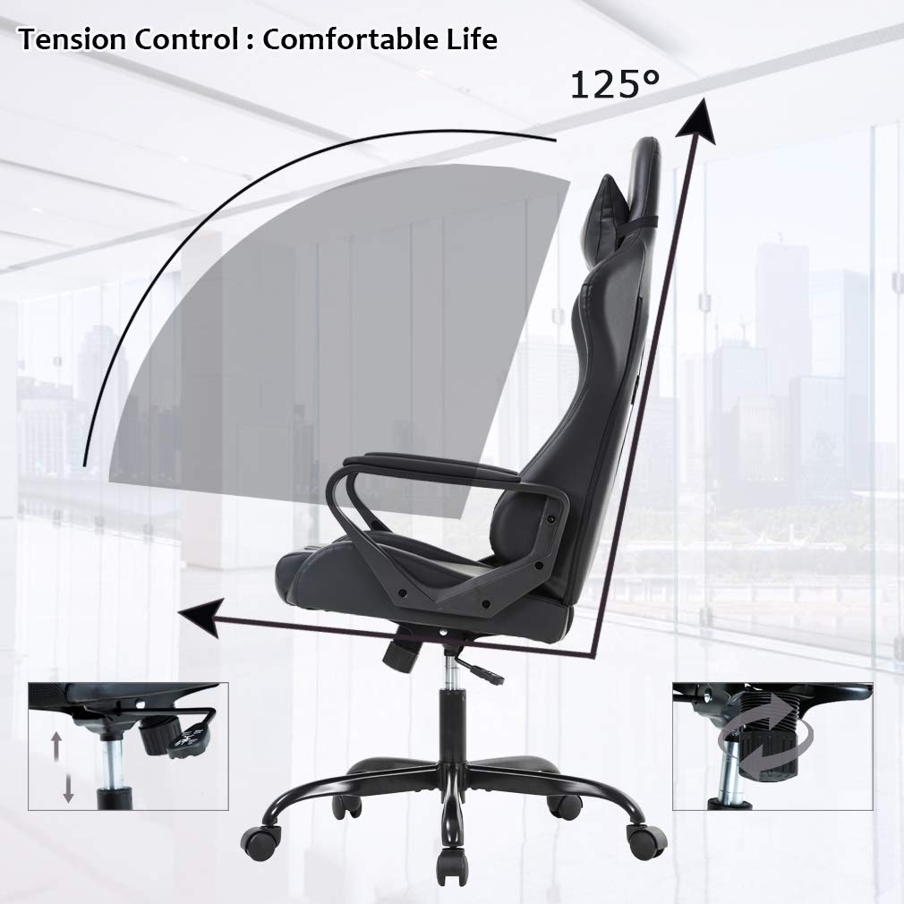 BestOffice Gaming Chair Office Chair Ergonomic Desk Chair Racing Style Gaming Chair with Lumbar Support, Swivel Rolling Base, and Comfortable Padded Seat for Women and Men