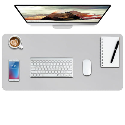 Boutilon Leather Desk Pad Protector,Non-Slip Mouse Pad,Laptop Desk Pad,Office Mouse Mat,Waterproof Leather Desk Blotter,Desk Writing Pad for Office and Home (M-Grey,30"x14")
