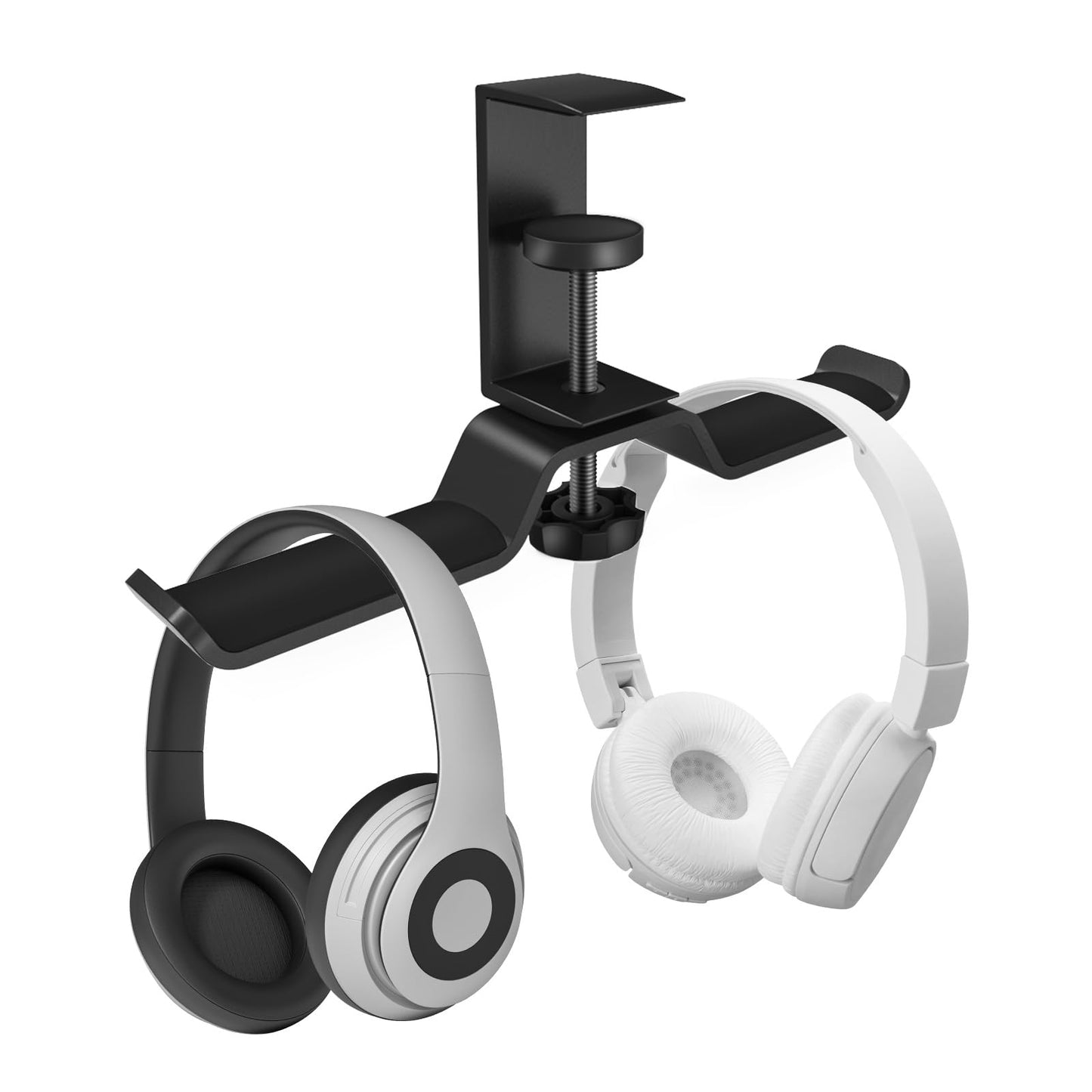 aceyoon Headphone Stand, Under Desk Hanger, Dual Headset Holder, Table Hook for Bag/Backpack/Gaming Headphone, 360 Rotatable, Black