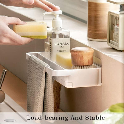 Asonen Dish Drainers,Sponge Holder Sink Tidy Organiser for Sponges Washing Up Kitchen Brush Wash Up Liquid and Sink Stopper Wall Mounted/Hanging for Kitchen Accessories