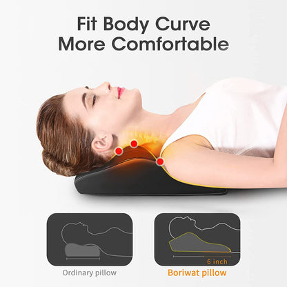 Boriwat Back Massager with Heat, 3D Kneading Massage Pillow for Back, Neck, Shoulder, Leg Pain Relief Deep Tissue, Gifts for Women Men Mom Dad, FSA HSA Eligible