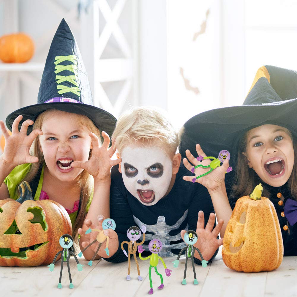 ArtCreativity Bendable Zombie Toys for Kids - Pack of 12, 3.75” Halloween Figurines with Bendable Arms & Legs - Party Favors, Trick-or-Treat Goodie Bag Fillers, Classroom Rewards & Spooky Décor