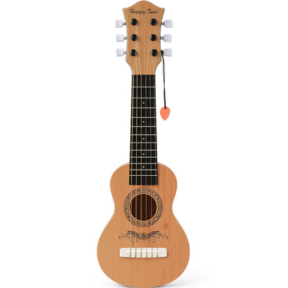 23" Acoustic Guitar, Kids 6 String Toy Guitar - Realistic Steel Strings - Beginner Practice First Musical Instrument for Children, Toddlers (Natural)