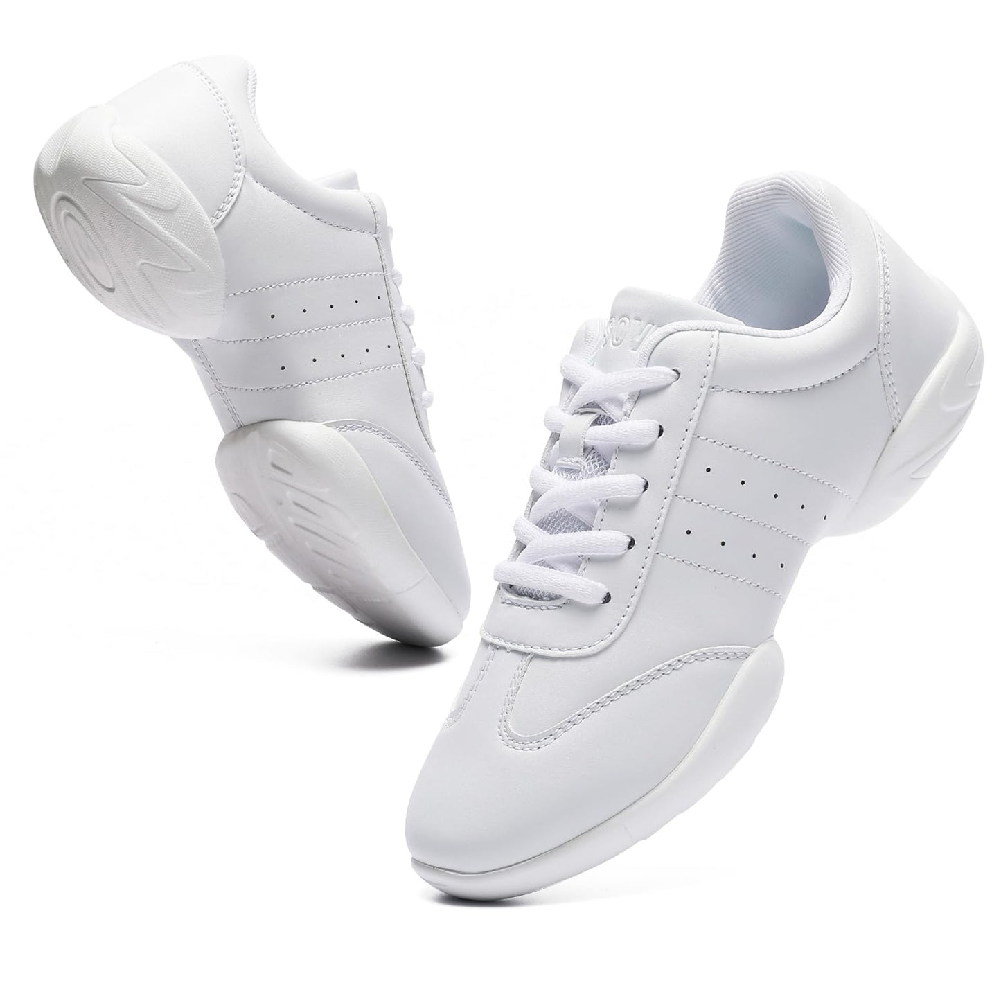 HWJHMX White Cheer Shoes for Girls Womens Youth Cheerleading Shoes Cheering Team Gear Cheer Sneakers Cheerleaders Athletic Comfortable Flats Breathable Soft Kids Cheer Shoes Size