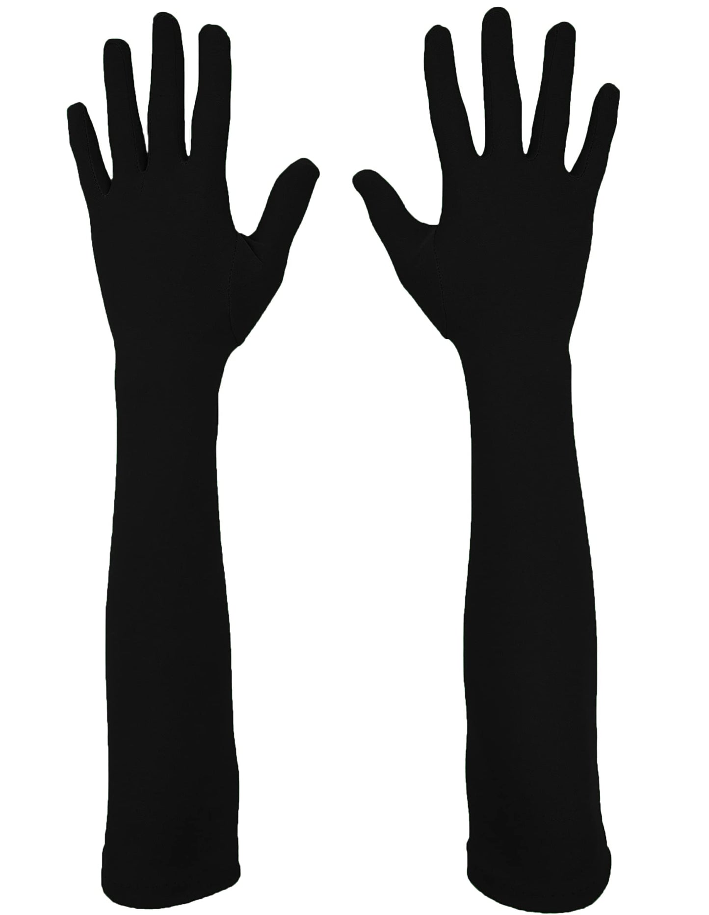 Howriis Men's and Women's Spandex Gloves Costume Halloween Cosplay Stretchy Long Gloves (Black, 45cm)