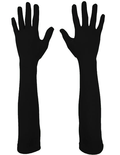 Howriis Men's and Women's Spandex Gloves Costume Halloween Cosplay Stretchy Long Gloves (Black, 45cm)