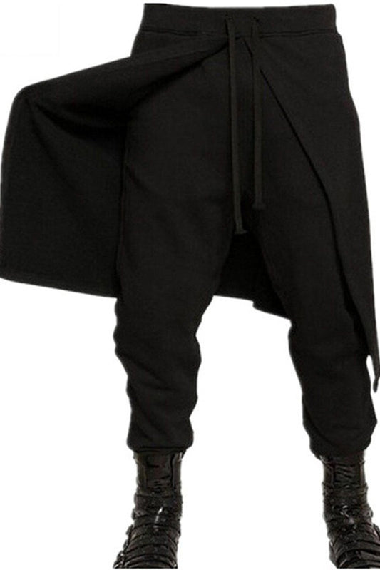 Adults Medieval Viking Steampunk Pants Mens Renaissance Gothic Trousers for Halloween Costume Black