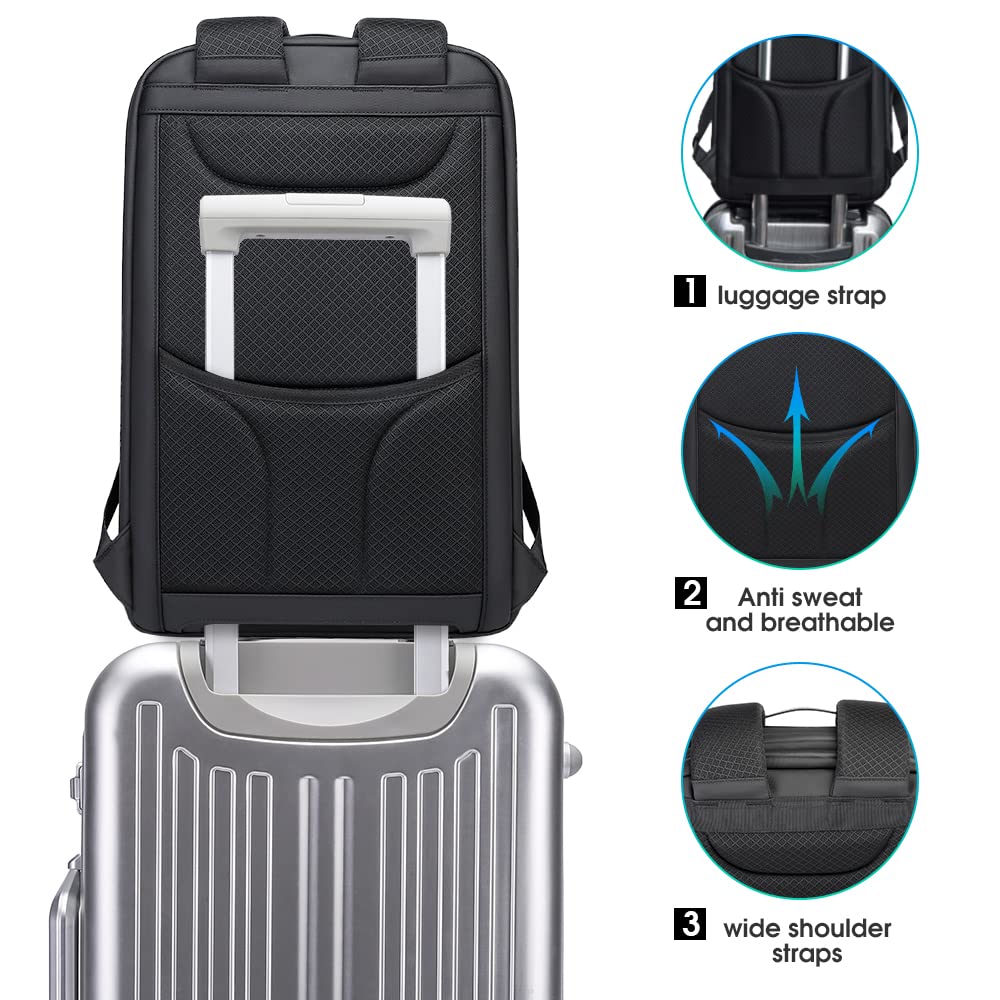 BANGE Anti Theft Business Backpack Fits 15.6 Inch Laptop,Smart Work Backpack with USB Charging Port for Office Work Airplane Business Travel