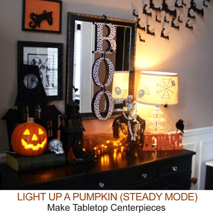 HOME MOST 4-Pack Halloween LED Pumpkin Lights Battery Operated - Orange Pumpkin Lights with Timer and Remote Halloween Decor - Jack-O-Lantern Decoration Outdoor