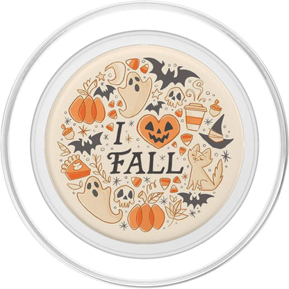 I Love Fall Season Pumpkin Cat Boo Skull Halloween Themed PopSockets PopGrip for MagSafe