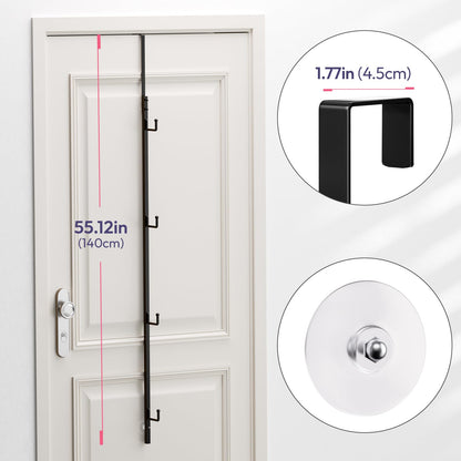 HapiRm Over Door Hat Rack - 2 Packs Hat Organizer with 8 Hooks Design, Hanging Baseball Cap Organizer Storage Holds Up to 40 Caps for Door, Bedroom, Closet (Black)