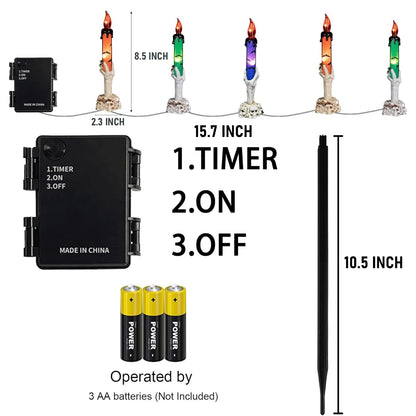 Hourleey Halloween Decorations, 5 Pack Skull Candle Lights with Stakes, Battery Operated Waterproof Pathway Decor with Timer for Indoor Outdoor Front Pathway Lawn Yard Garden