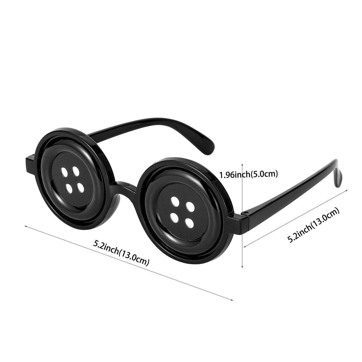 ANZWTLOYY Button Eyes Glasses Horror Movie Merch Merchandise Halloween Costume Accessories Age 6-20 (Black)