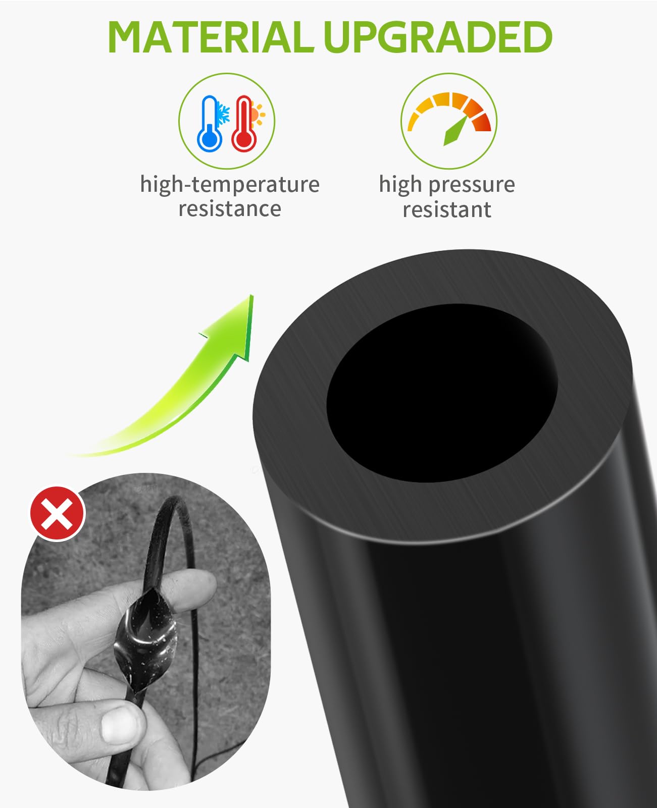 HIRALIY 118FT Greenhouse Misting Drip Irrigation Kit, Hanging Plant Watering, Garden Watering System with 1/4" Blank Tubing and Misting Nozzles, Quick Connector Design Automatic Irrigation System