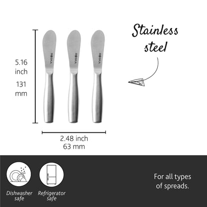 Boska Mini Spreading Knife Set - Butter knife Copenhagen Stainless Steel Multi-purpose Spreading Knives - Used for Cheese, Butter, Jam, Pastry, and Other Kitchen Daily Spreader Knife - 3 Pieces