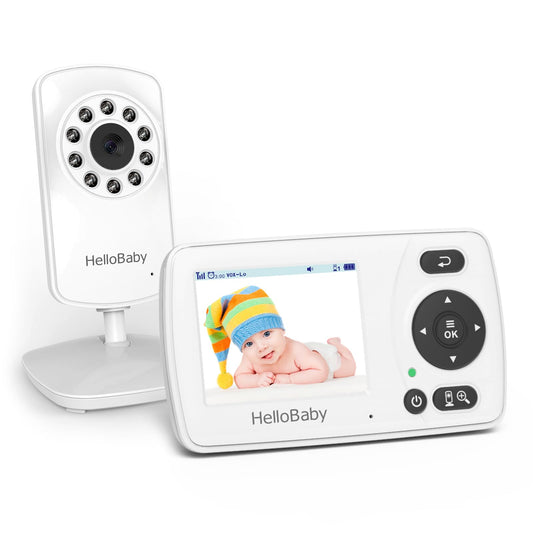 HelloBaby Monitor with Camera and Audio, 1000ft Long Range Video Monitor-No WiFi, Night Vision, VOX Mode-Power Saving, 2.4'' Portable Travel Screen, Safety Camera, for Baby/Pet, Plug & Play